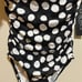NEW La Blanca Size 6 Mod For Dot Polka Dot Ruffle One Piece Swimsuit Black White