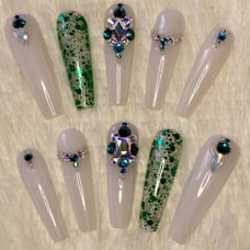 Emerald Birthstone Swarovski Press On Na