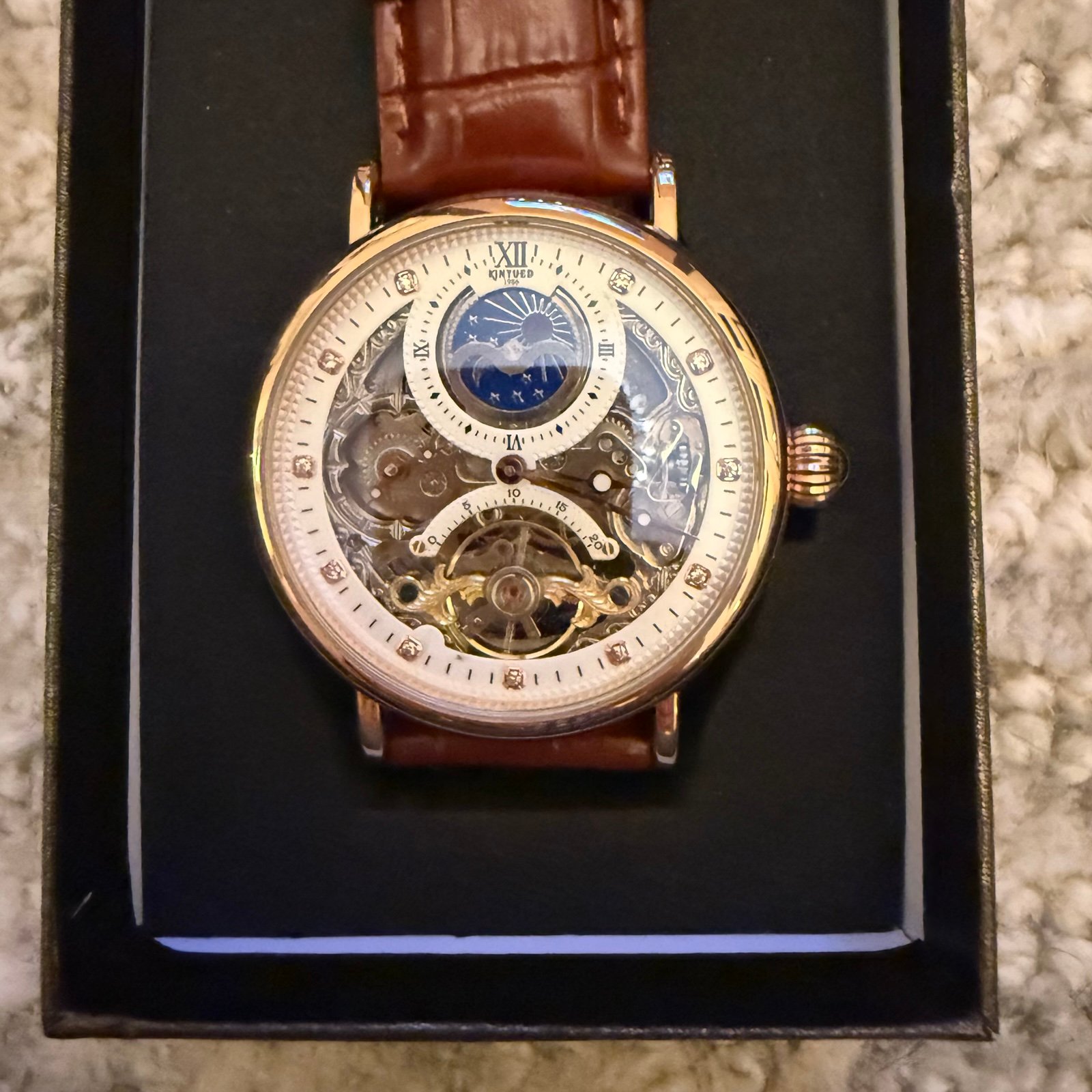 New Mens Luxury Luminous Hands Self-Wind Watch