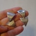Robert Lee Morris Sterling Double Triangle Pierced Earrings
