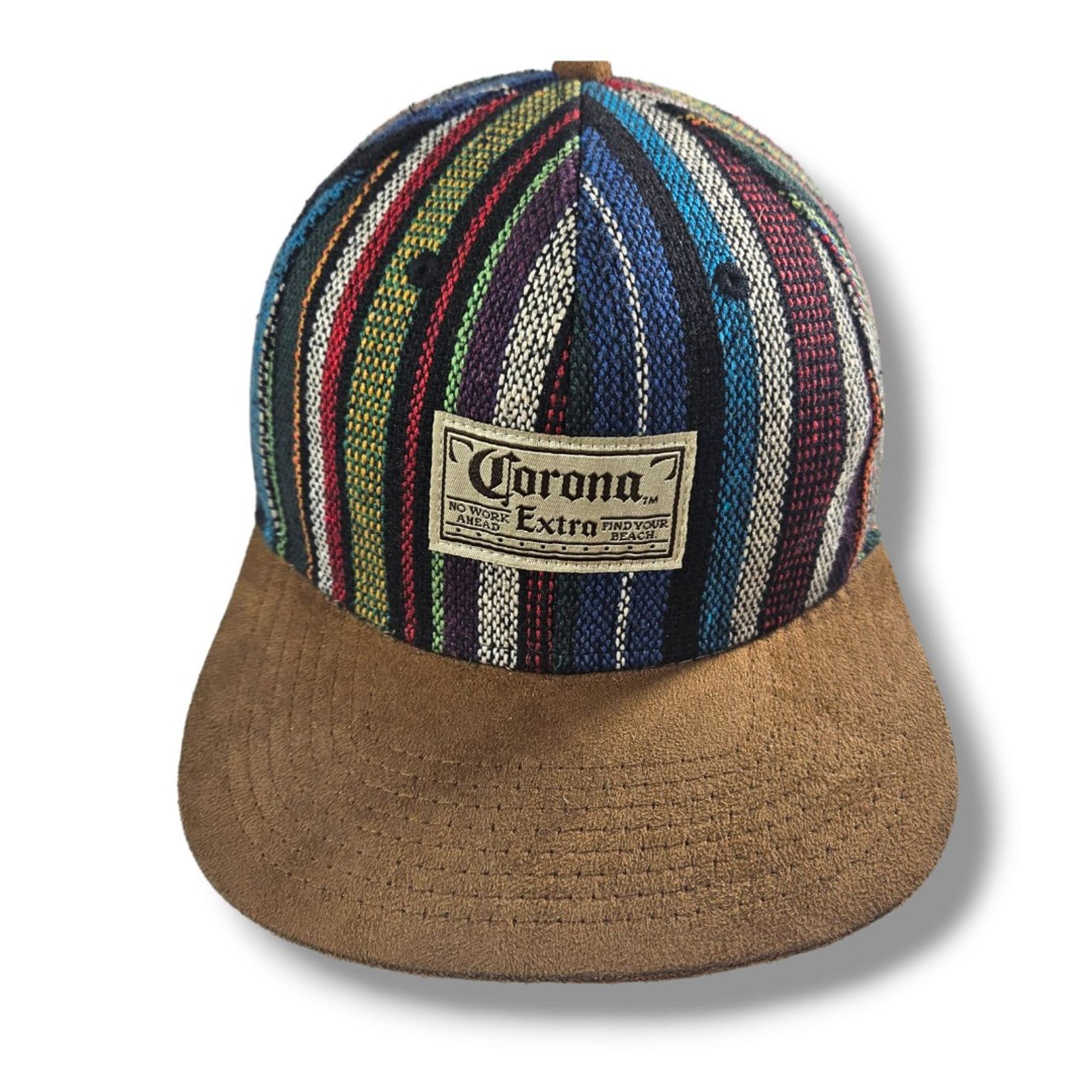 Vintage Cap One Size Corona Extra Aztec Print Adjustable Tweed Suede Brim Rare