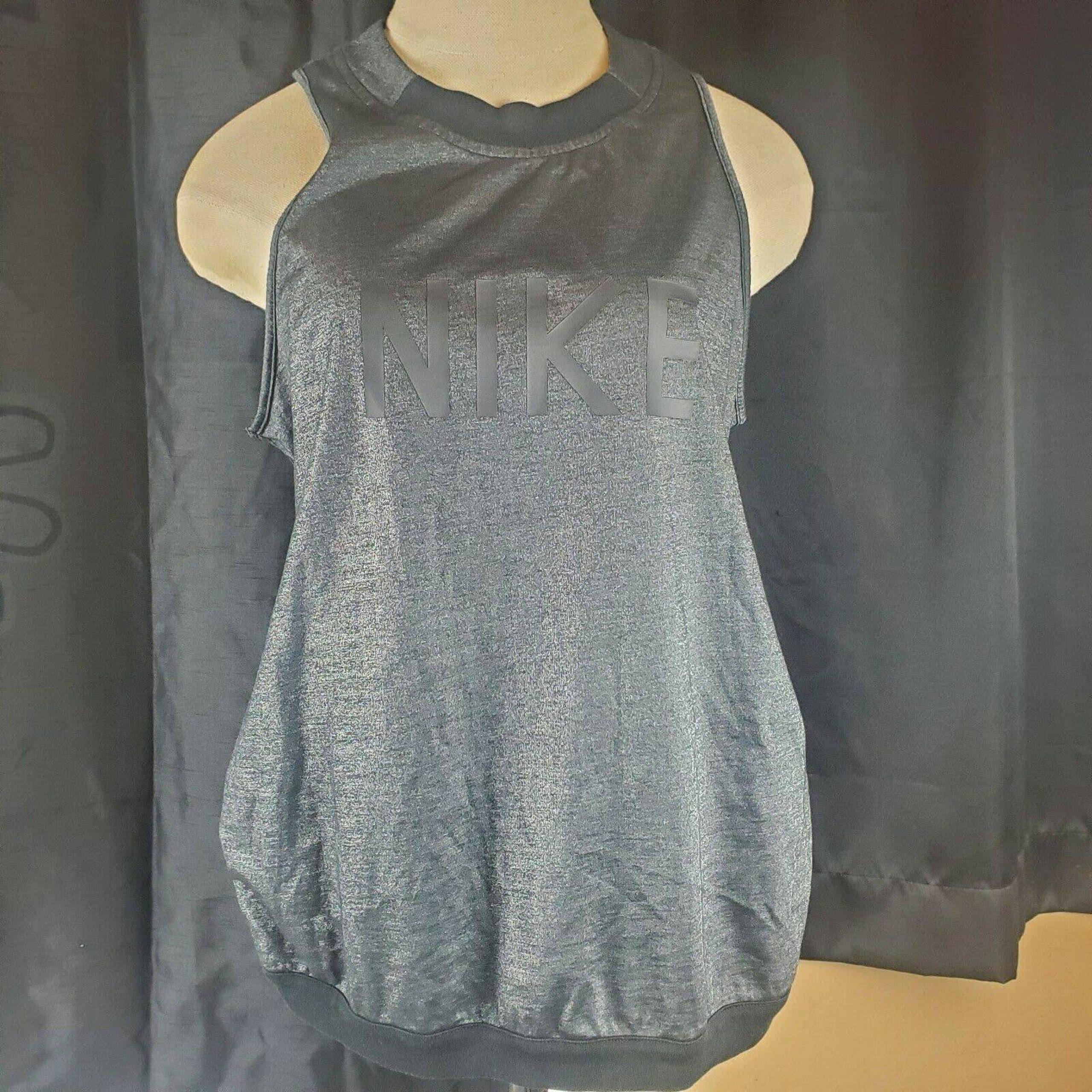 Womens nike tank top black shiny, sz M