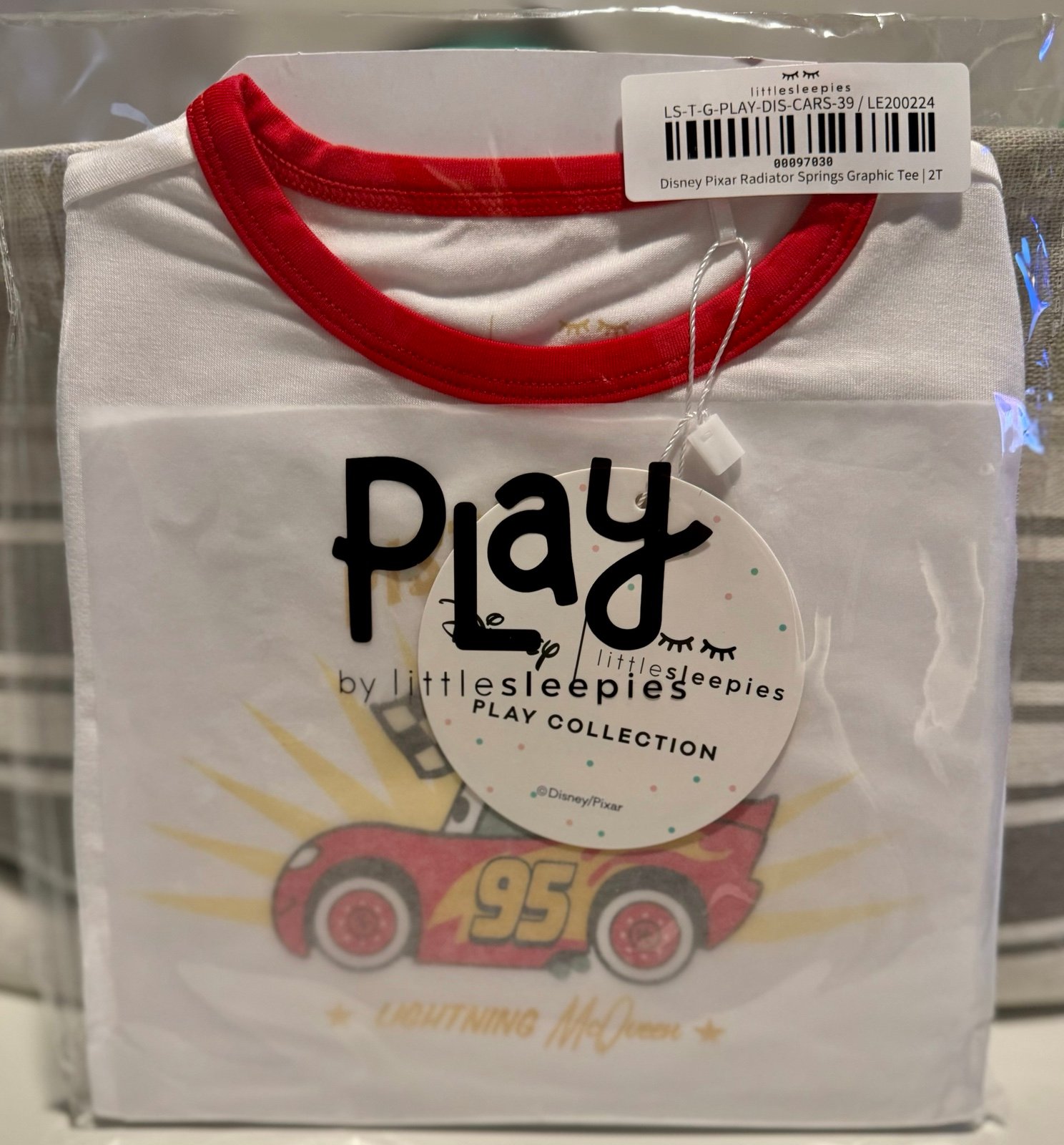 Little Sleepies Disney Pixar Cars Lightning McQueen Short Sleeve Graphic Tee 2T