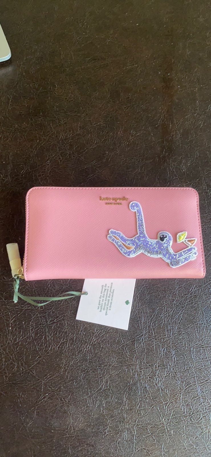 New Kate spade pink safari wallet long