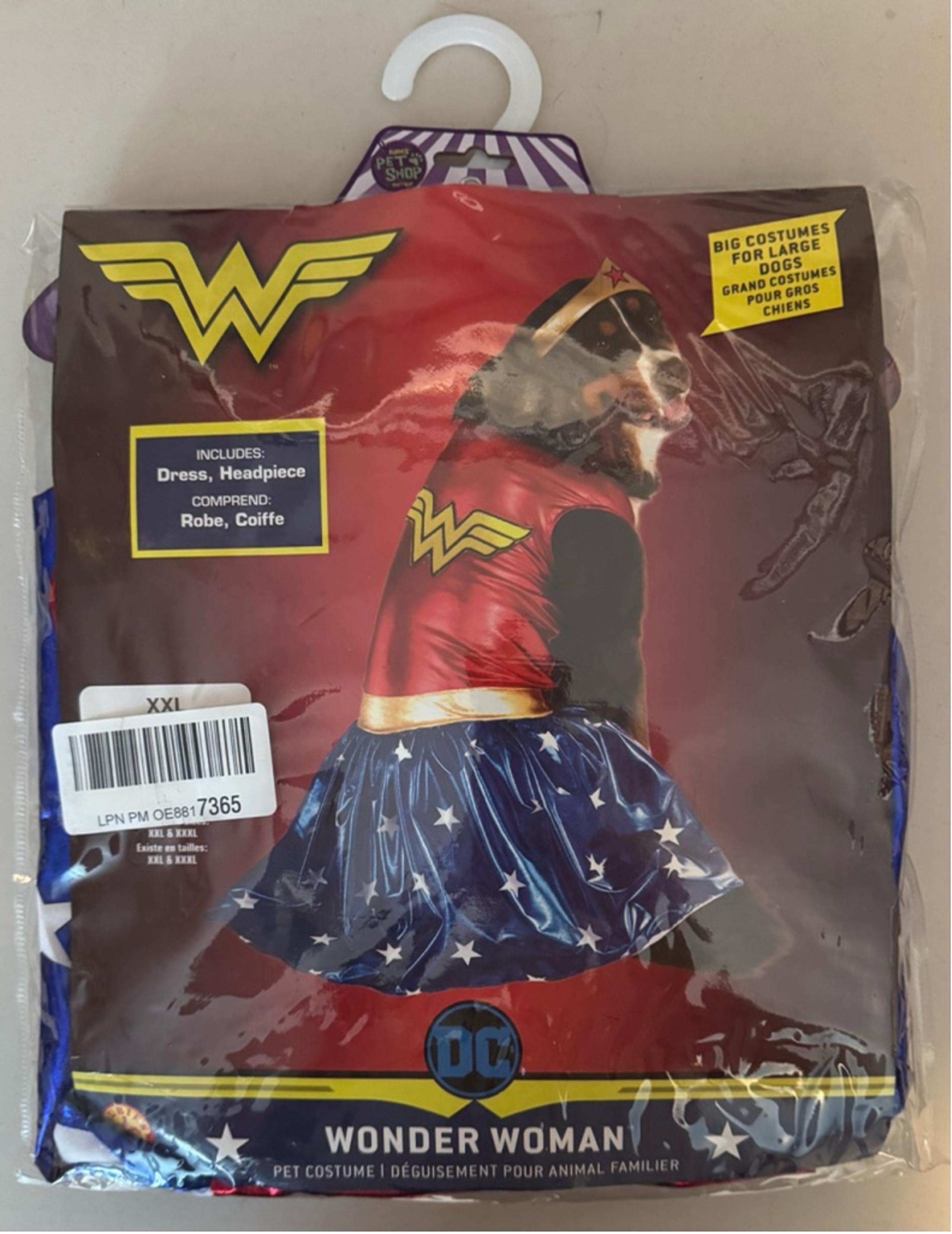 Unisex DC Comics Wonder Woman Pet Costume XXL Red Blue