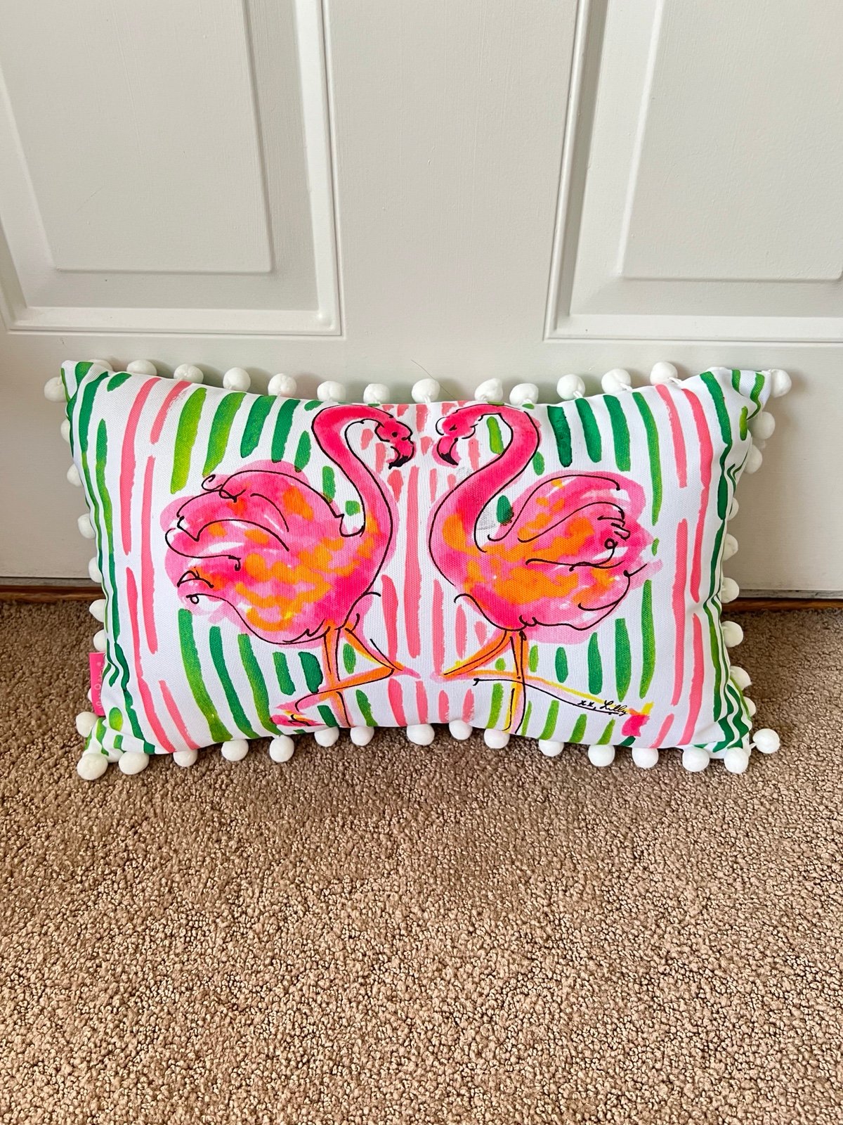 Lilly pulitzer flamingo pillow online