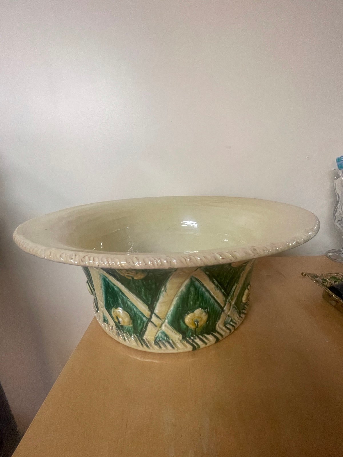 Large Vintage Handmade Italian Marbleized Planter