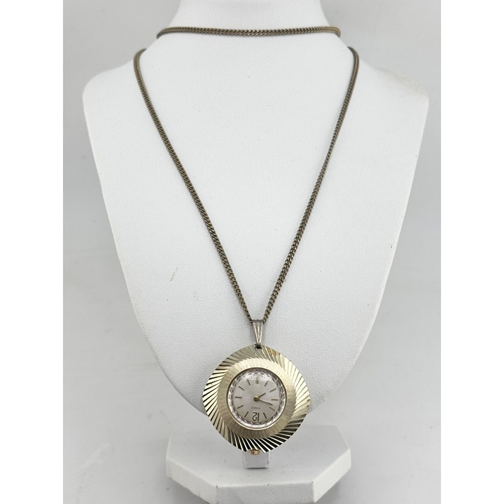 Vintage timex watch pendant necklace