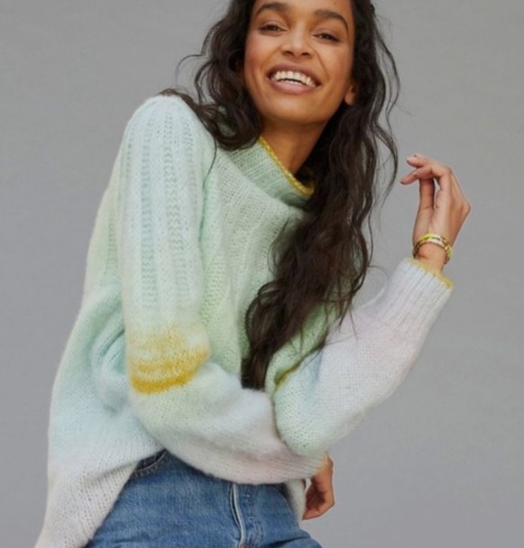 Anthropologie Perri Alpaca Wool Ombre Tunic Sweater