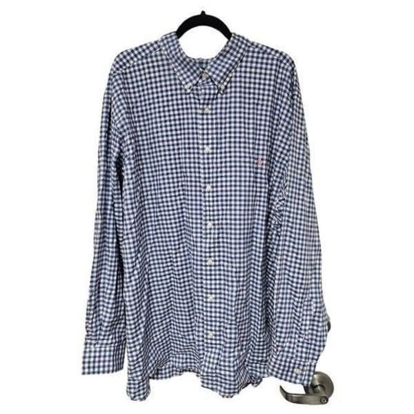 RALPH LAUREN POLO - Light Blue/White Checkered Button Down Shirt- Size 3XB