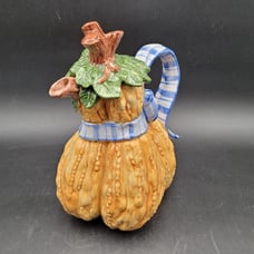 Vintage 1995 Fitz & Floyd Harvest Pitcher Centerpiece Gourd Squash Pumpkin 36oz