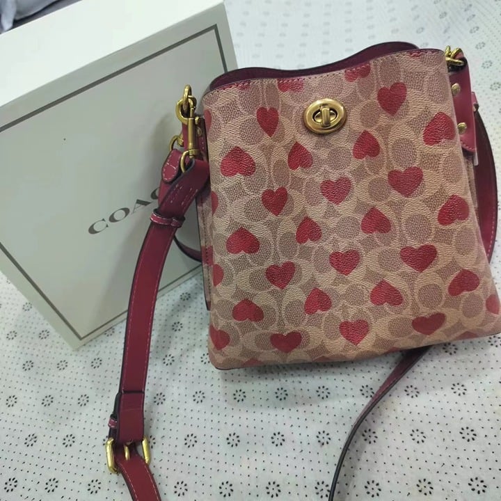 Coach Heart Print Willow Bucket Bag
