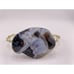 Handmade Stone Bracelet Polished Stone On Facing Twisted Metal Band Adjustable