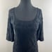 VTG Johnny Was Black Lace Shift Dress Scoop Neck Floral 3/4 Sleeve Size Small S