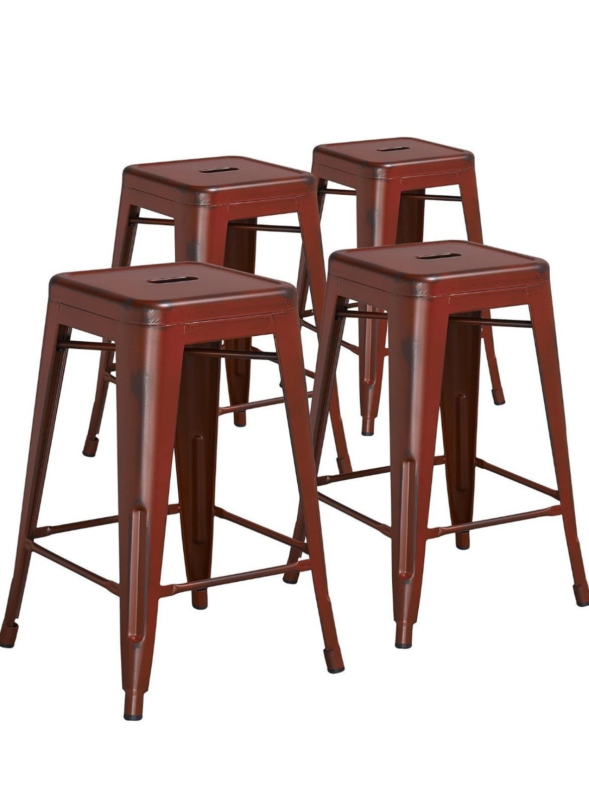 New Flash Furniture Kai Commercial Grade 4 Pack 24 Stools Kelly Red