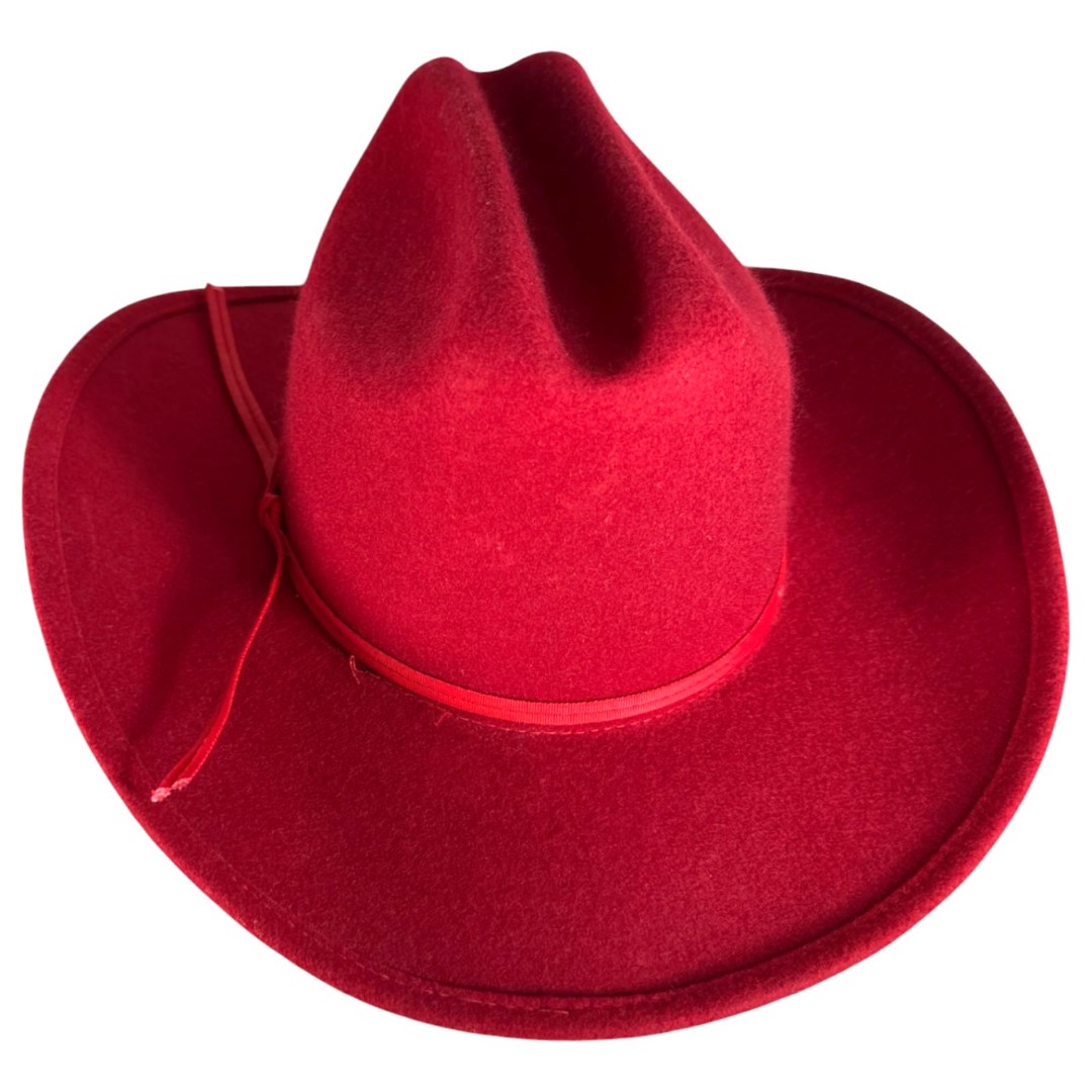 Eddy Bros Ranger Red Felt Wool Cowboy Cowgirl Hat Size Medium
