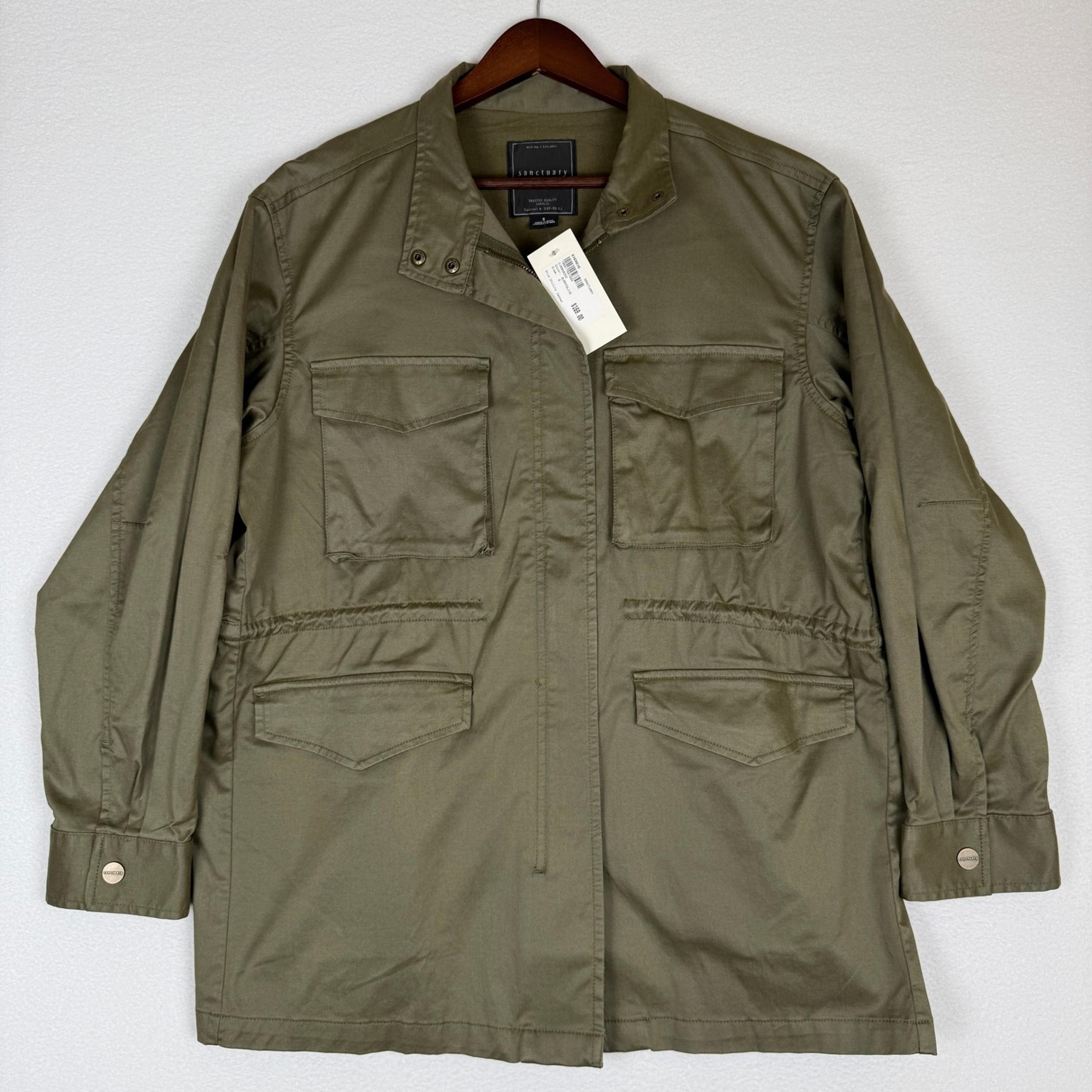 Sanctuary Otis Utility Jacket Womens Small Burnt Olive Green Military Cinch