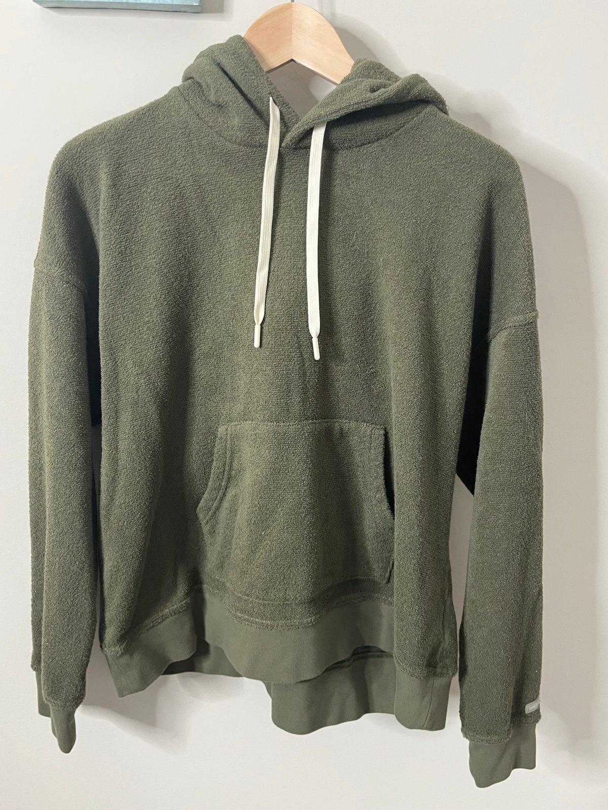 Outerknown Hooded Pullover Terry Sweatshirt Size Medium Green