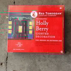 Vintage Holy Berry over the door light up Christmas decor