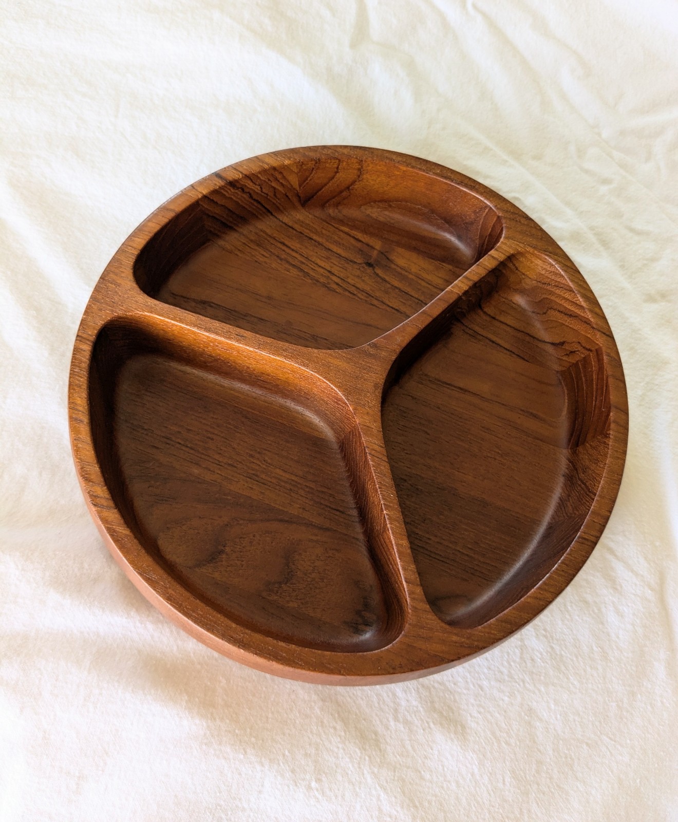 Vintage Dansk teak divided bowl