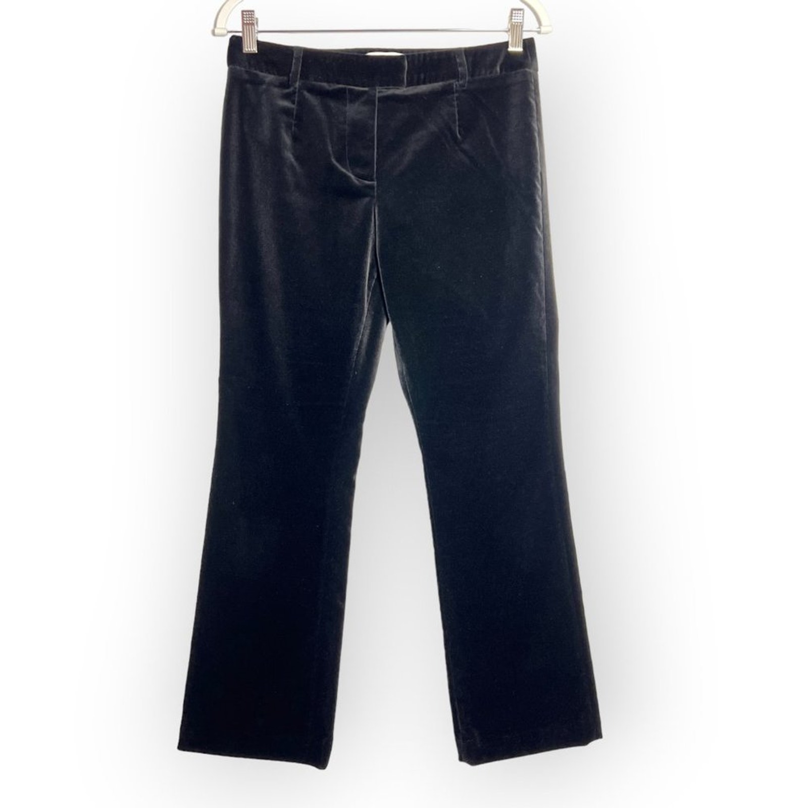 FRAME Le Crop Mini Boot Velvet Pants SIZE 26 Black High-Rise Trousers