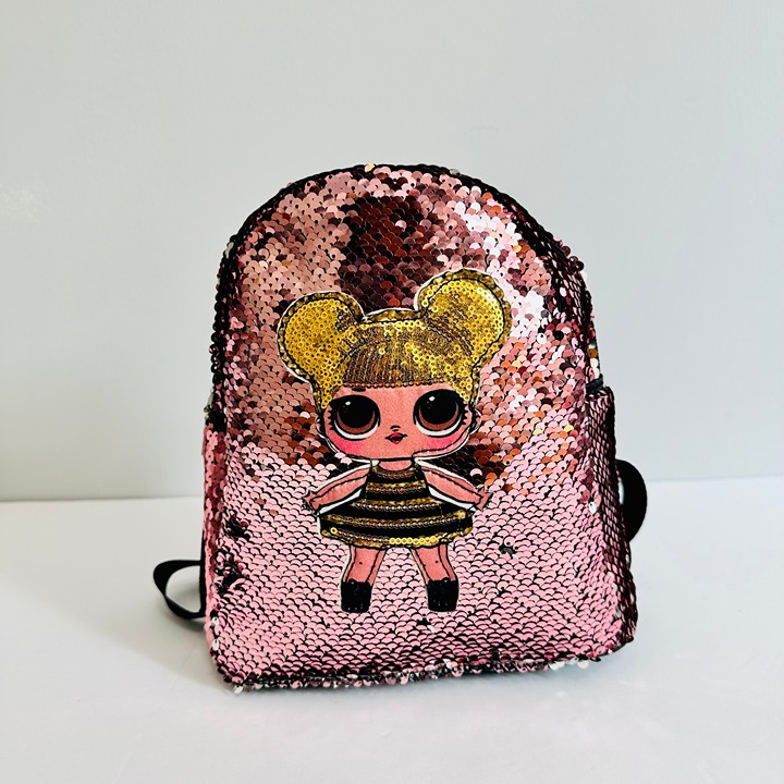 LOL SURPRISE OMG QUEEN BEE SEQUINED MINI PINK BACKPACK