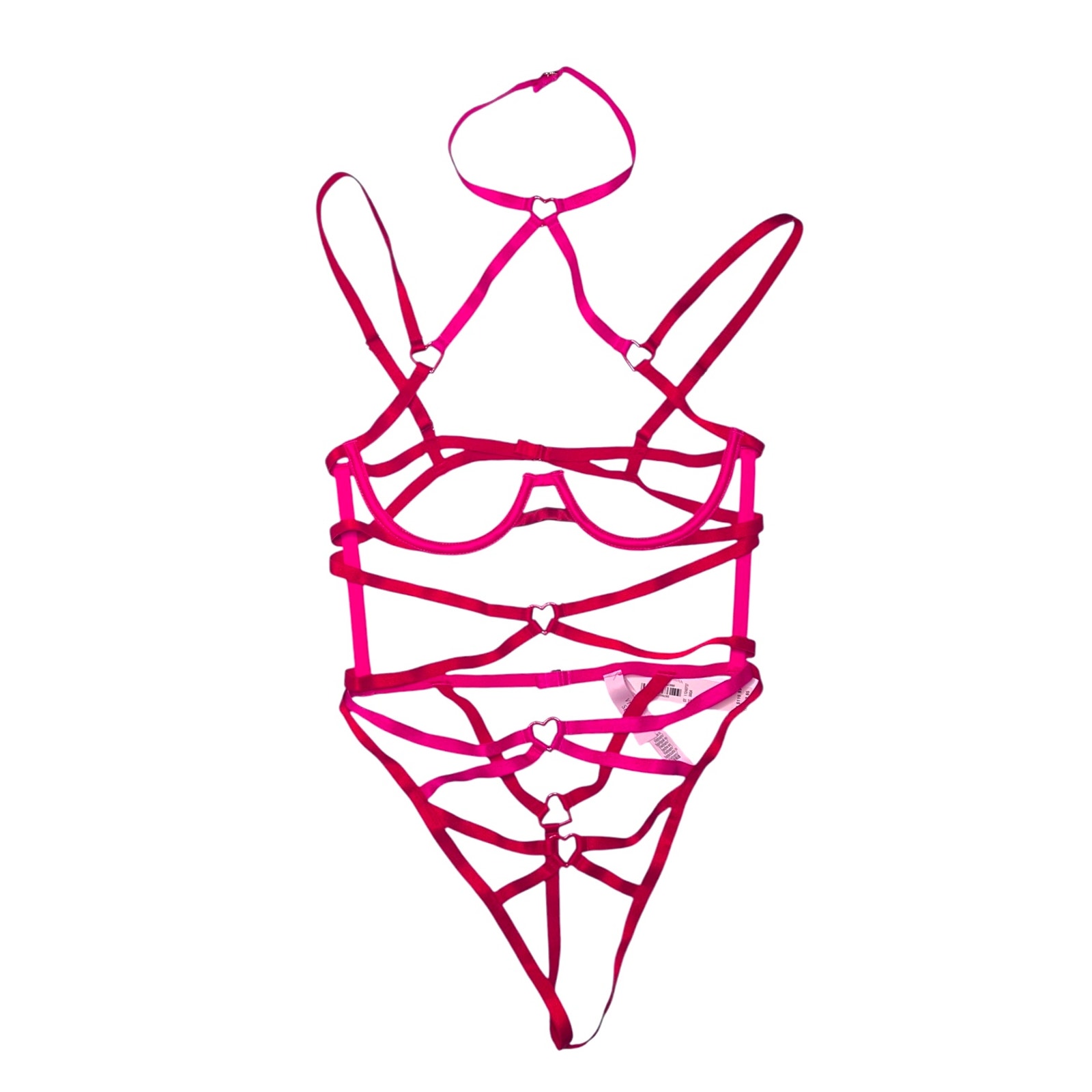 Victoria's Secret Very Sexy Strappy Heartware Open Teddy Lipstick Size XL