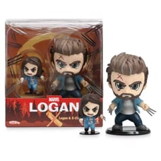 NIB Marvel Logan and X-23 Cosbaby Bobble-Head Figure Set by Hot Toys Wolverine