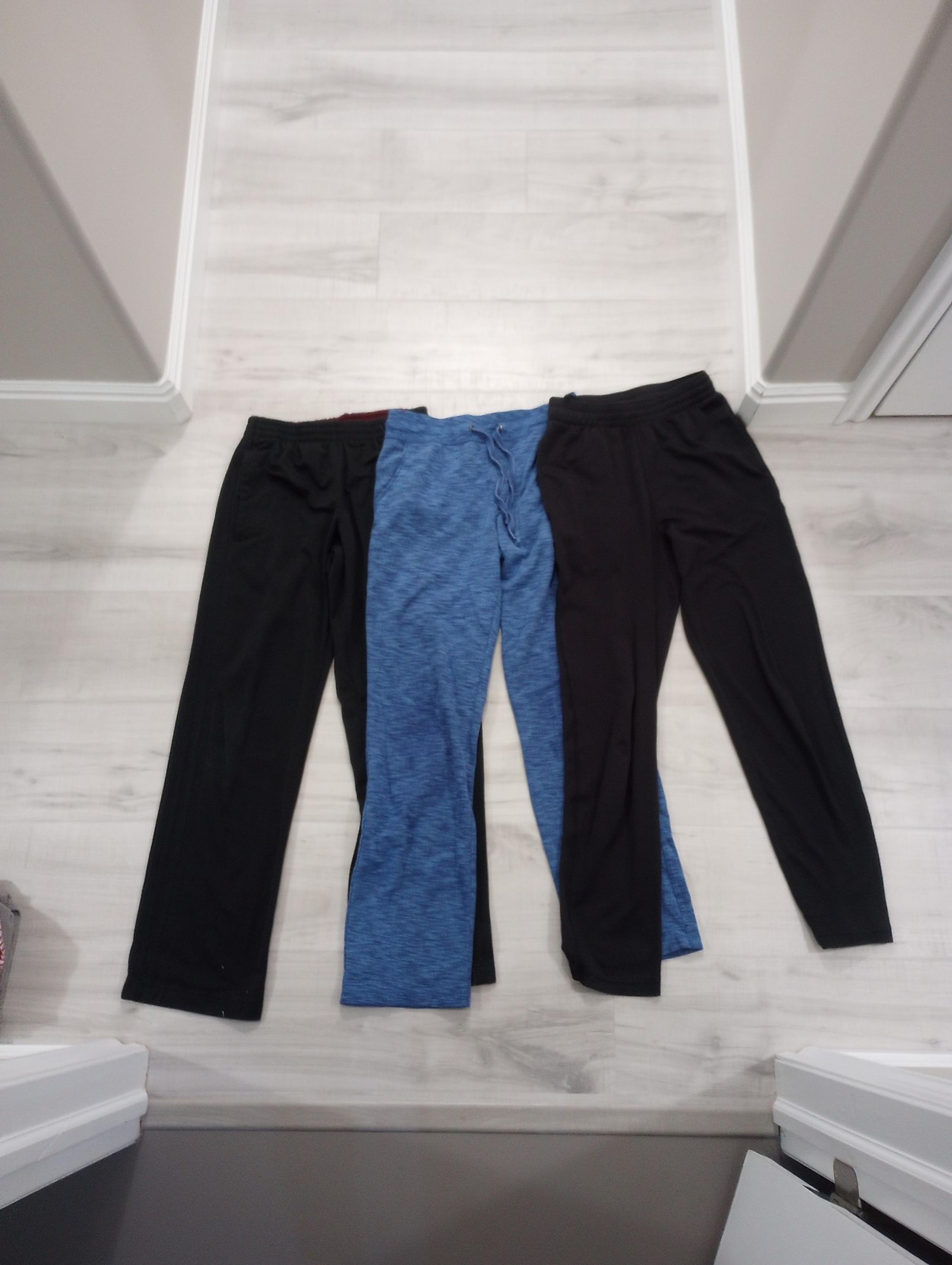 3 Womens Small Blue and Black Adidas, Green Tea, and Champion Sweat Pants Bundle