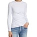 NWT Susana Monaco Ruched Cross Front Stretch Long Sleeves White Crewneck Top XS