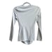 NWT Susana Monaco Ruched Cross Front Stretch Long Sleeves White Crewneck Top XS