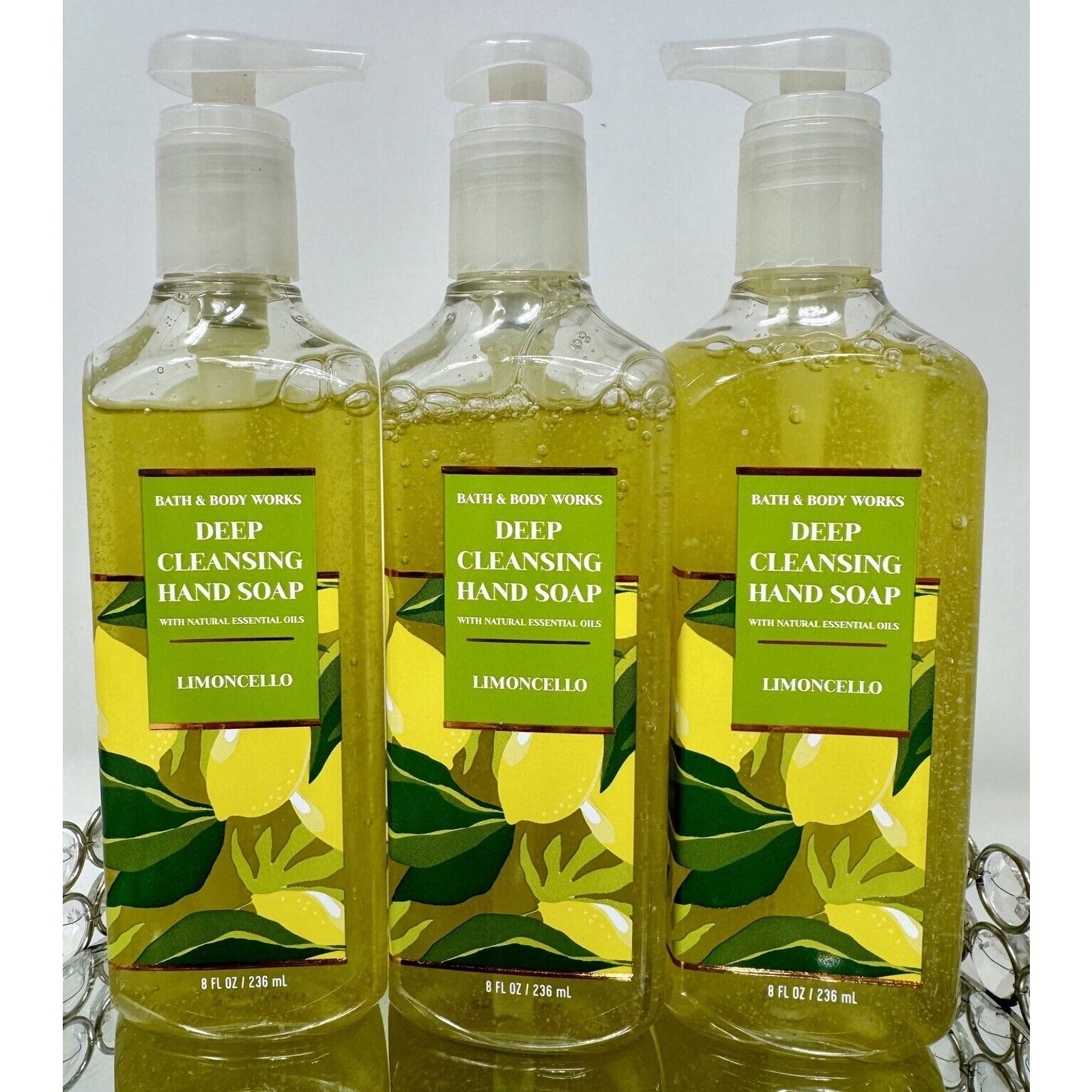 HTF~3 Bath and Body Works Limoncello Lemon Deep Cleansing Hand Soap 8 fl oz NEW