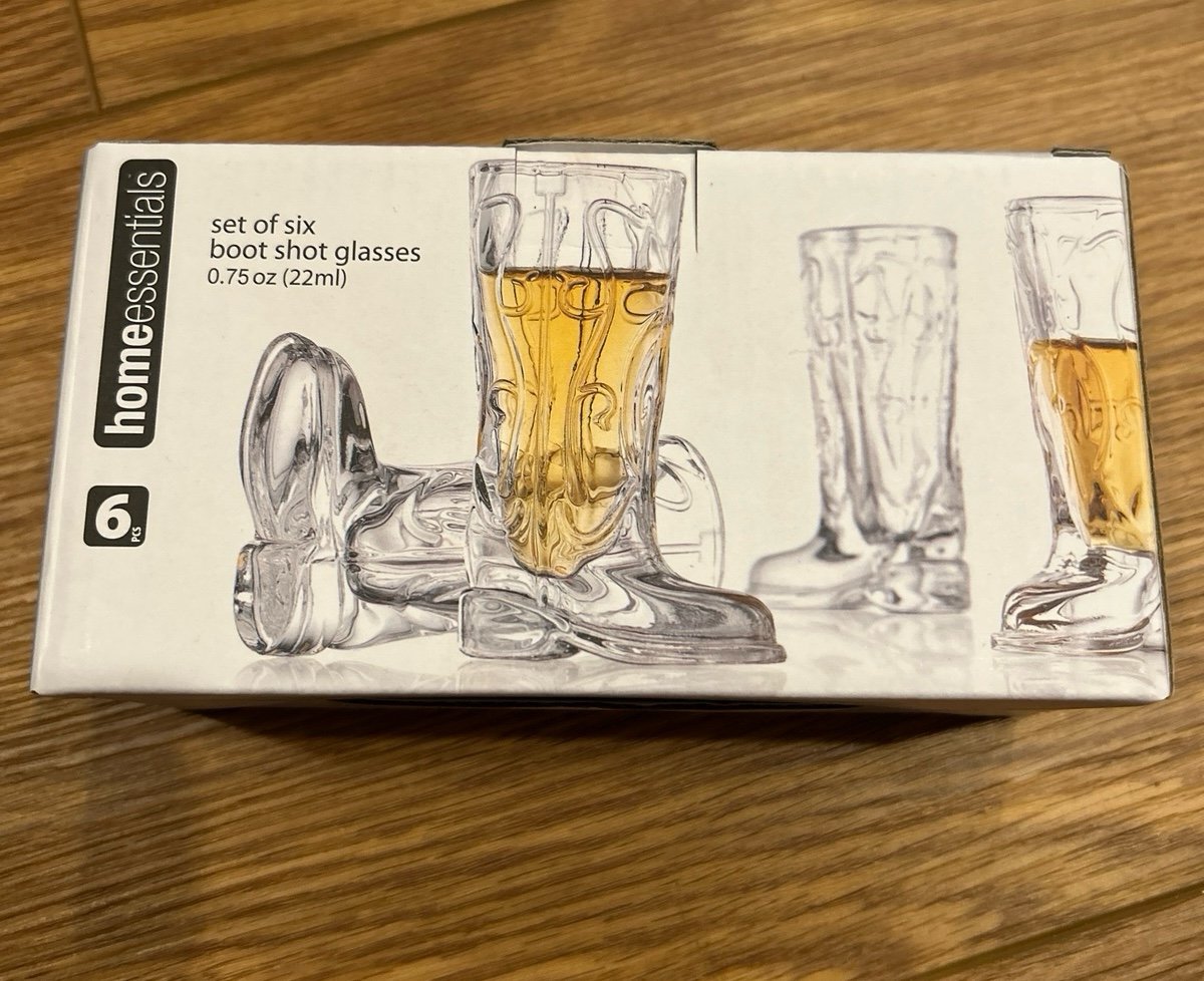 Glass boot shot glasses~ set of 6