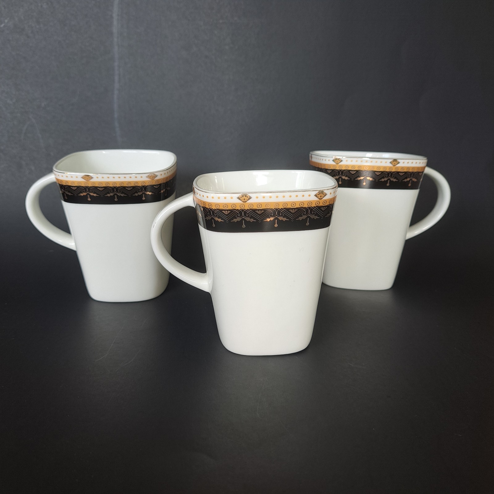 1924 Vista Alegre Bone China Legacy Portugal Coffee Cups Set Of 3