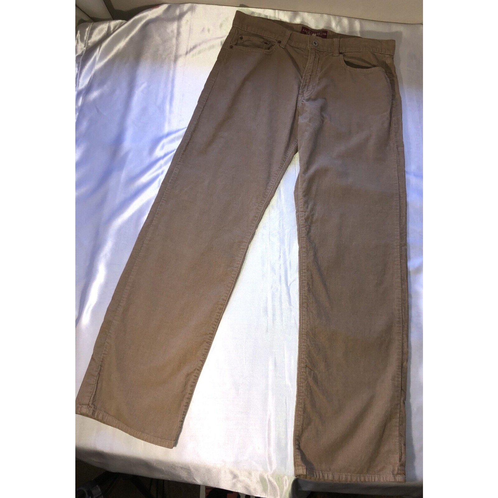 Lucky Brand Corduroy Pants 361 Vintage Straight Leg Tan Men Sz 34x32