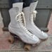 Vintage antique Hyde white leather women's rollerskates skates suregrip 7. 5