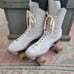 Vintage antique Hyde white leather women's rollerskates skates suregrip 7. 5