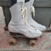 Vintage antique Hyde white leather women's rollerskates skates suregrip 7. 5