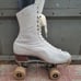 Vintage antique Hyde white leather women's rollerskates skates suregrip 7. 5