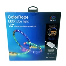 Aura LED Indoor/Outdoor 32ft Plug in Multi Color Change LED Tube Light Rope New