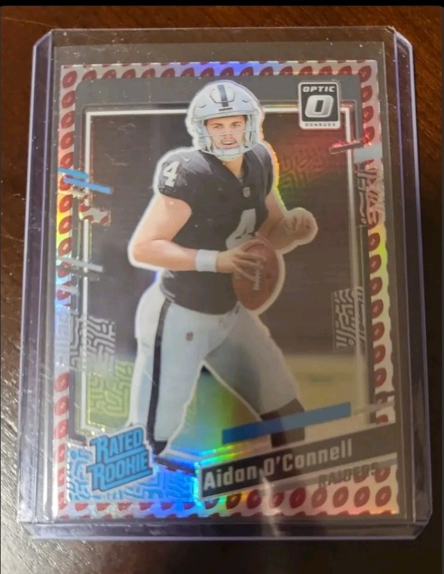 2023 Panini Donruss Football Emoji Aidan O'Connell Optic Rated Rookie Card - SSP