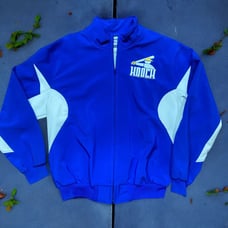 Neff Athletic Royal Blue White Baseball Full Zip HOOCH Embroidered Jacket Mens L