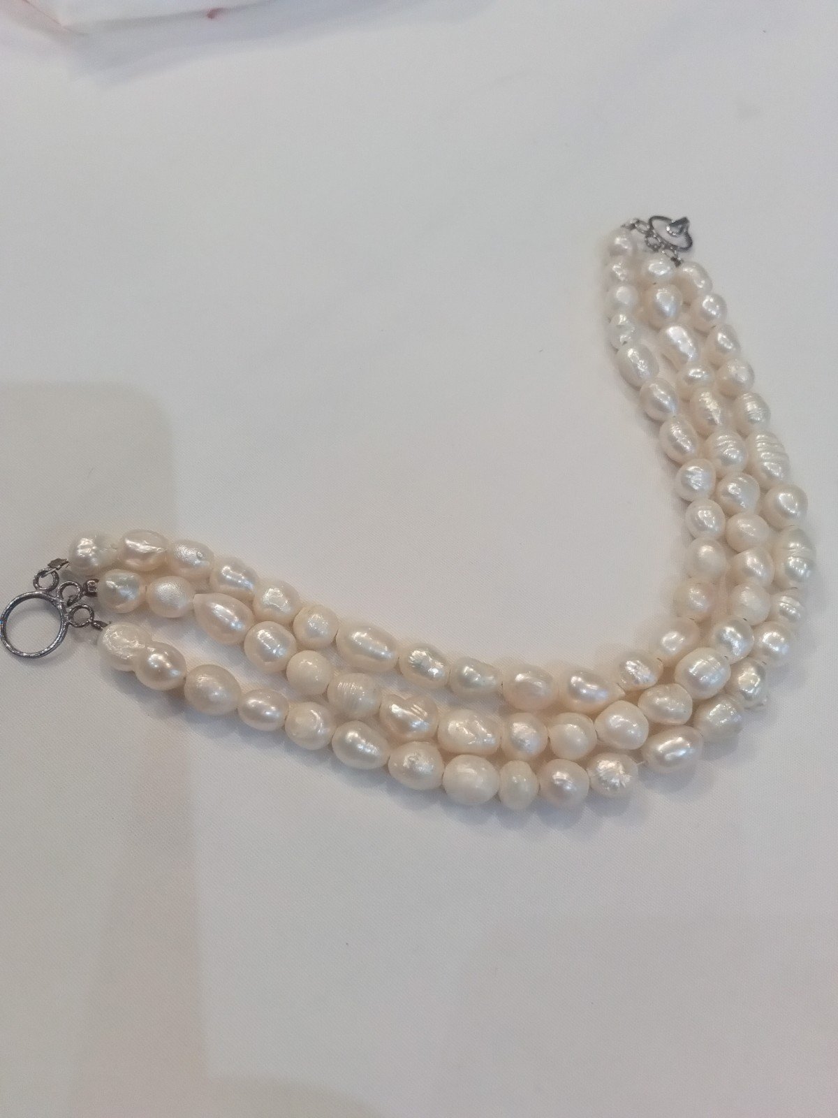Vintage Baroque Freshwater Pearls, Sterling Silver Clasp Bracelet.