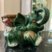 Vintage green elephant planter