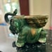Vintage green elephant planter