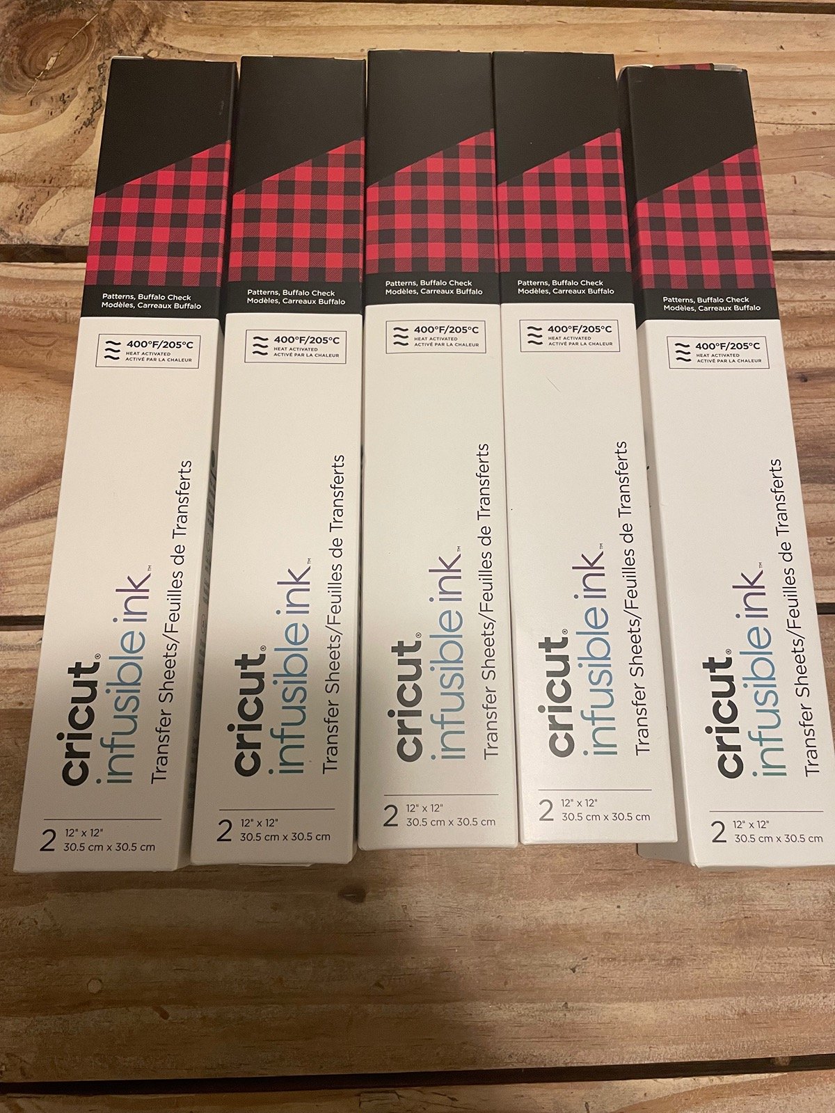 Cricut Infusible Ink Transfer Sheet Patterns lot of 5 Buffalo Check Christmas