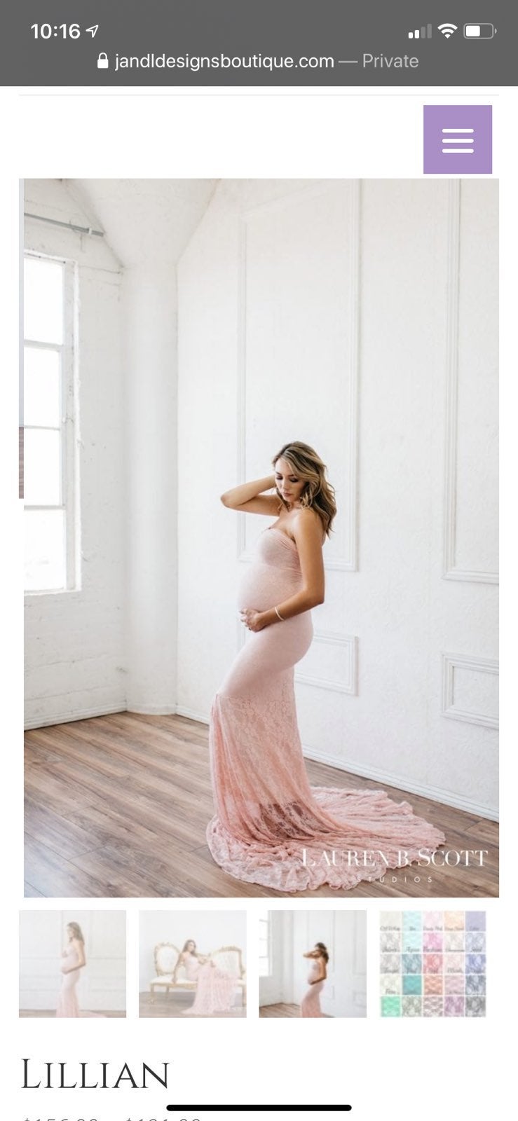 Maternity strapless gown