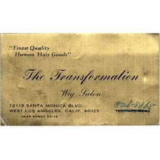 The Transformation Wig Salon Los Angeles CA Vintage Business Card SE5-B3