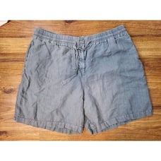 Poetry Women's Shorts Size 18 Heavy Linen Grey Beachy Lagenlook Boho Comfy