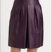 AKRIS Purple Pleated Leather Skirt Sz 8